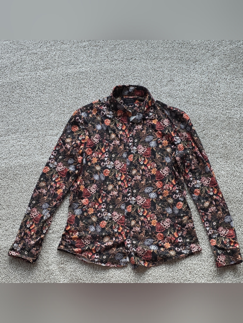 Ted Baker Men’s Black Floral Long-Sleeve Button-Up Shirt